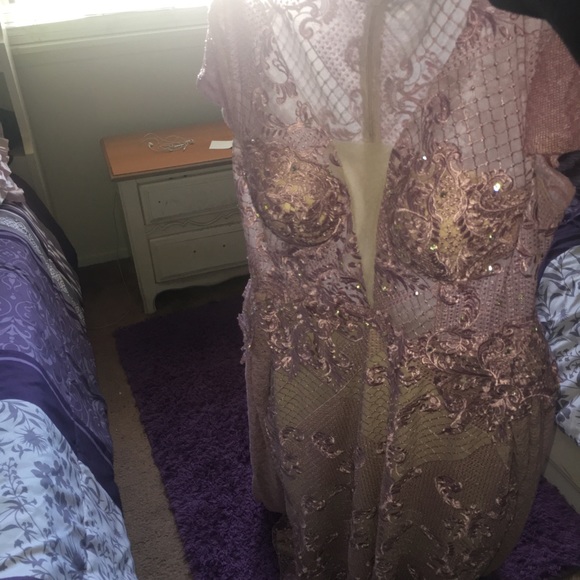 Mauve Gown with a train. Beautiful Gown - Picture 4 of 8